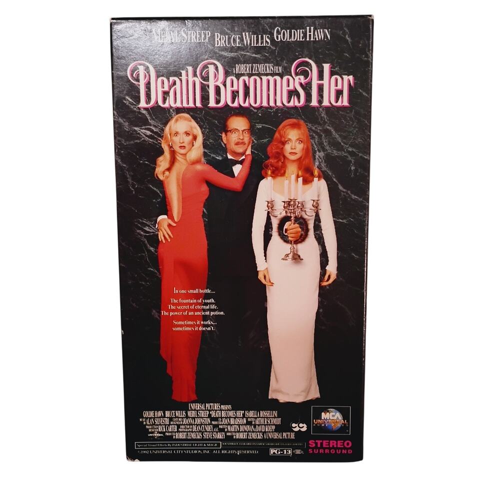 Death Becomes Her VHS 1992 Movie Bruce Willis Meryl Streep Goldie Hawn Classic